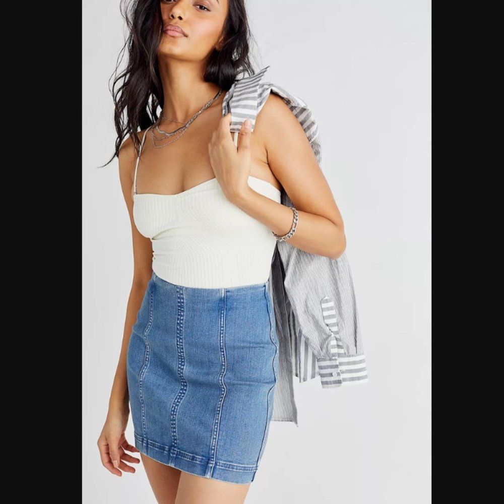 Free People Modern Femme Denim Mini Skirt